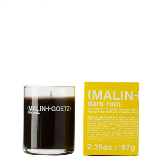MALN + GOETZ dark rum votive candle.